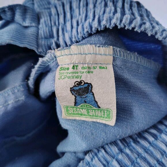 Vtg Big Bird Blue Corduroy Pants Baby Toddler Boys 90s Sesame Street USA Size 4T - Picture 6 of 6